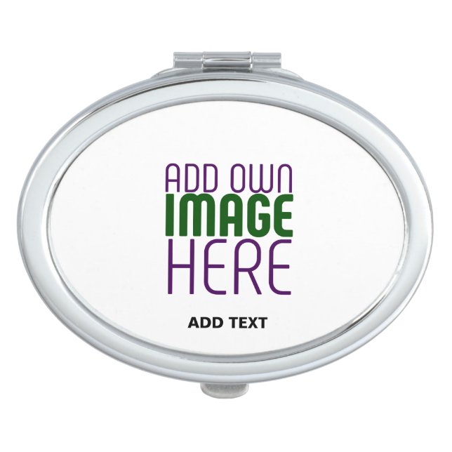 MODERN EDITABLE SIMPLE WHITE IMAGE TEXT TEMPLATE COMPACT MIRROR (Front)
