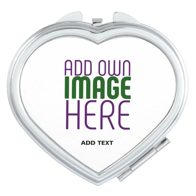 MODERN EDITABLE SIMPLE WHITE IMAGE TEXT TEMPLATE COMPACT MIRROR (Front)