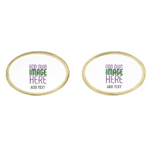MODERN EDITABLE SIMPLE WHITE IMAGE TEXT TEMPLATE CUFFLINKS