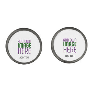 MODERN EDITABLE SIMPLE WHITE IMAGE TEXT TEMPLATE CUFFLINKS