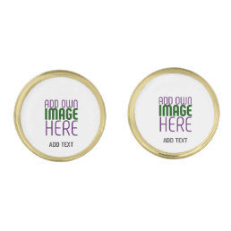 MODERN EDITABLE SIMPLE WHITE IMAGE TEXT TEMPLATE CUFFLINKS