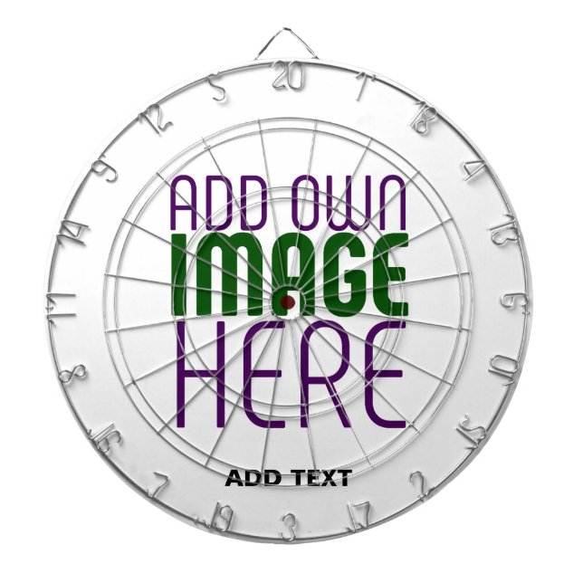 MODERN EDITABLE SIMPLE WHITE IMAGE TEXT TEMPLATE DART BOARD (Front)