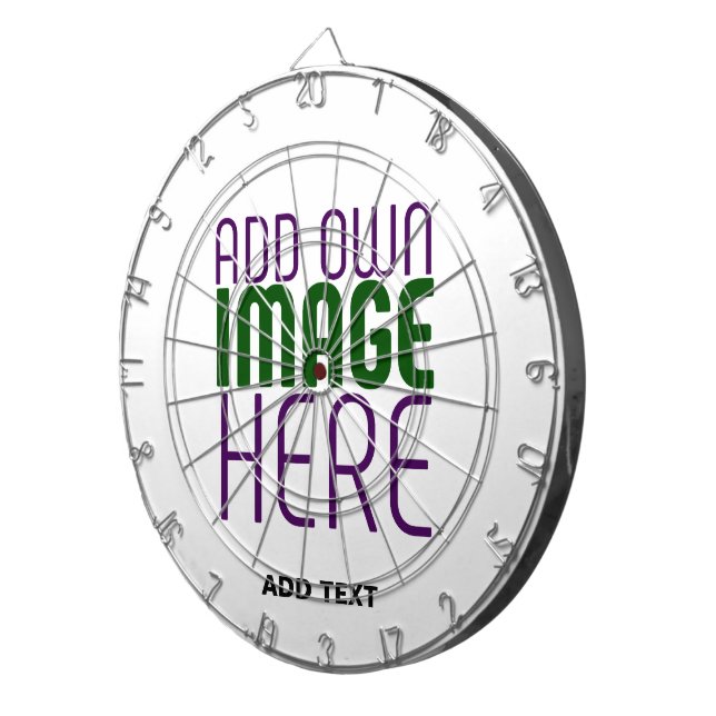 MODERN EDITABLE SIMPLE WHITE IMAGE TEXT TEMPLATE DART BOARD (Front Right)