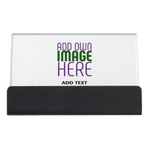 MODERN EDITABLE SIMPLE WHITE IMAGE TEXT TEMPLATE DESK BUSINESS CARD HOLDER