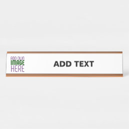 MODERN EDITABLE SIMPLE WHITE IMAGE TEXT TEMPLATE DESK NAME PLATE