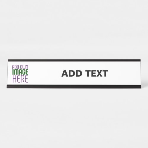 MODERN EDITABLE SIMPLE WHITE IMAGE TEXT TEMPLATE DESK NAME PLATE
