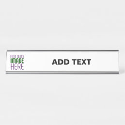 MODERN EDITABLE SIMPLE WHITE IMAGE TEXT TEMPLATE DESK NAME PLATE