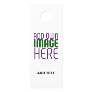 MODERN EDITABLE SIMPLE WHITE IMAGE TEXT TEMPLATE DOOR HANGER