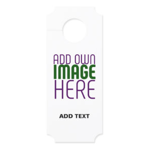 MODERN EDITABLE SIMPLE WHITE IMAGE TEXT TEMPLATE DOOR HANGER
