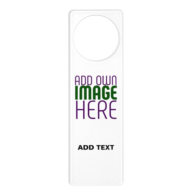  MODERN EDITABLE SIMPLE WHITE IMAGE TEXT TEMPLATE DOOR HANGER (Front)