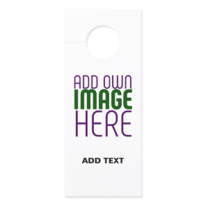 MODERN EDITABLE SIMPLE WHITE IMAGE TEXT TEMPLATE DOOR HANGER