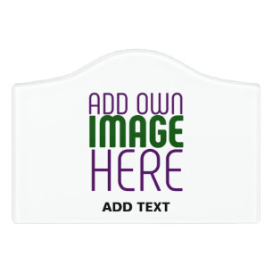 MODERN EDITABLE SIMPLE WHITE IMAGE TEXT TEMPLATE DOOR SIGN