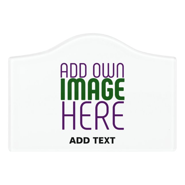 MODERN EDITABLE SIMPLE WHITE IMAGE TEXT TEMPLATE DOOR SIGN (Small Crest Front)