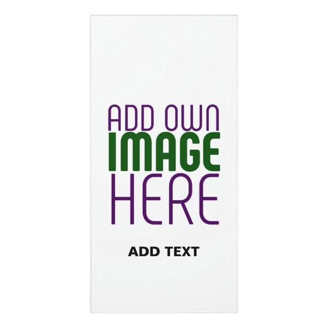 MODERN EDITABLE SIMPLE WHITE IMAGE TEXT TEMPLATE DOOR SIGN (Classic Front Vert)
