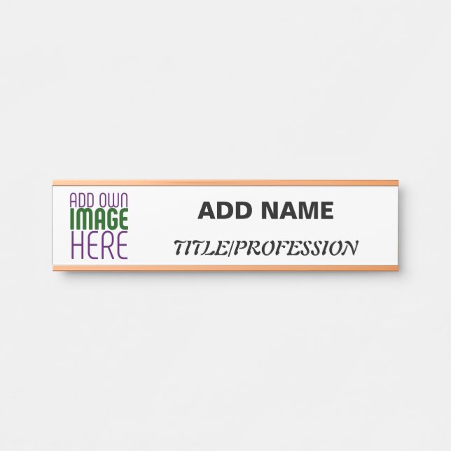 MODERN EDITABLE SIMPLE WHITE IMAGE TEXT TEMPLATE DOOR SIGN (Front)