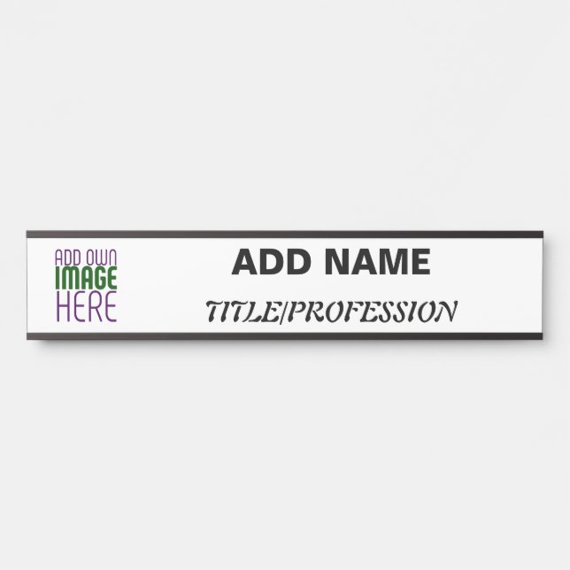 MODERN EDITABLE SIMPLE WHITE IMAGE TEXT TEMPLATE DOOR SIGN (Front)