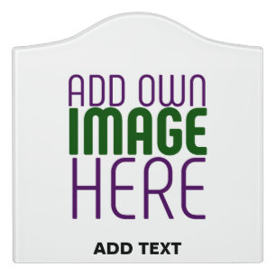 MODERN EDITABLE SIMPLE WHITE IMAGE TEXT TEMPLATE DOOR SIGN