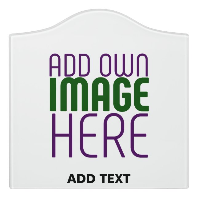 MODERN EDITABLE SIMPLE WHITE IMAGE TEXT TEMPLATE DOOR SIGN (Large Crest Front)