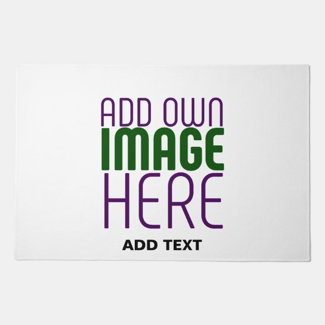MODERN EDITABLE SIMPLE WHITE IMAGE TEXT TEMPLATE DOORMAT (Front)