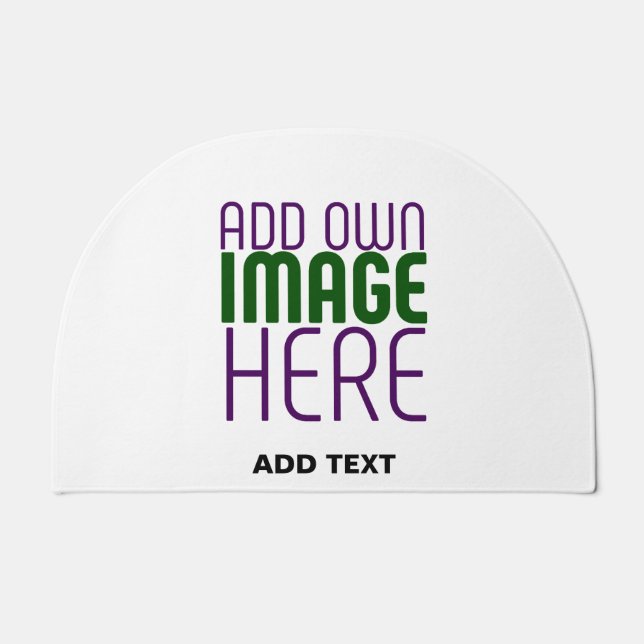 MODERN EDITABLE SIMPLE WHITE IMAGE TEXT TEMPLATE DOORMAT (Front)
