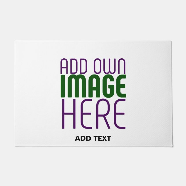 MODERN EDITABLE SIMPLE WHITE IMAGE TEXT TEMPLATE DOORMAT (Front)