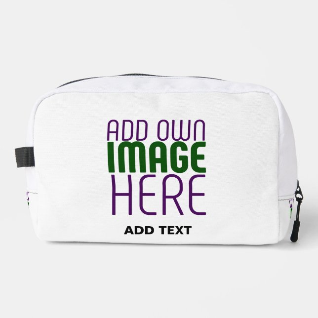 MODERN EDITABLE SIMPLE WHITE IMAGE TEXT TEMPLATE DOPP KIT (Front)