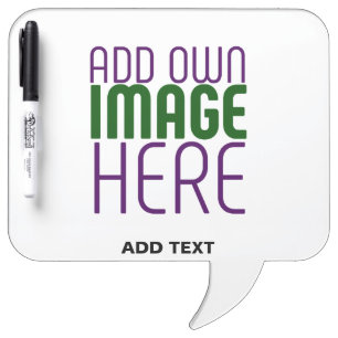 MODERN EDITABLE SIMPLE WHITE IMAGE TEXT TEMPLATE DRY ERASE BOARD