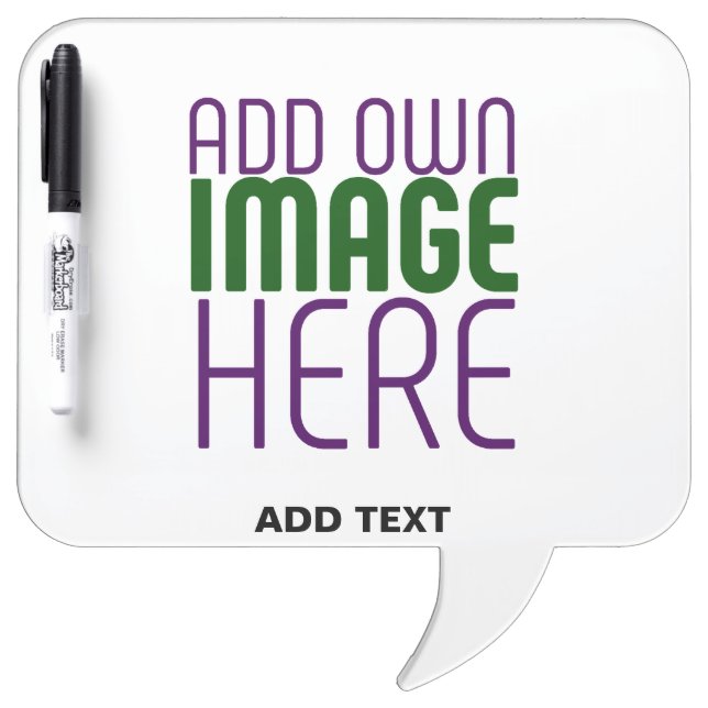 MODERN EDITABLE SIMPLE WHITE IMAGE TEXT TEMPLATE DRY ERASE BOARD (Front)