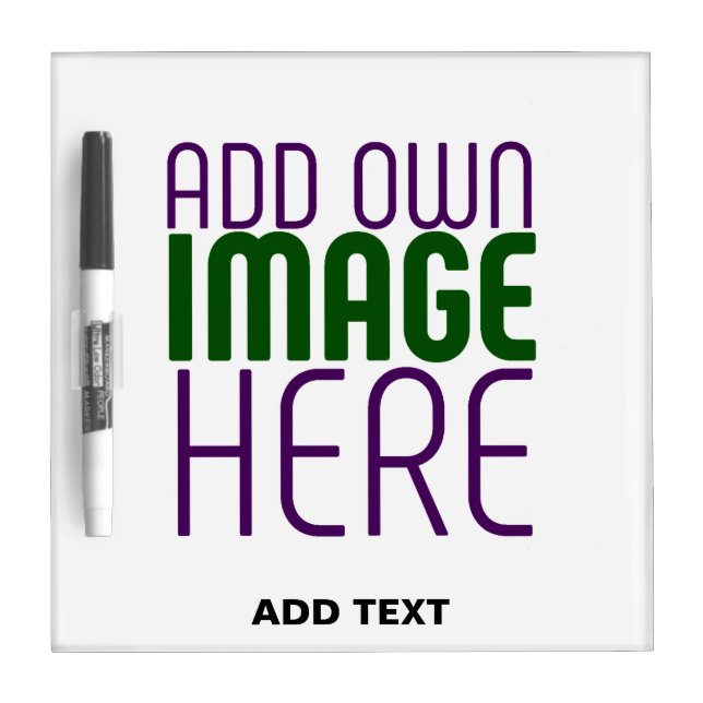 MODERN EDITABLE SIMPLE WHITE IMAGE TEXT TEMPLATE DRY ERASE BOARD (Front)