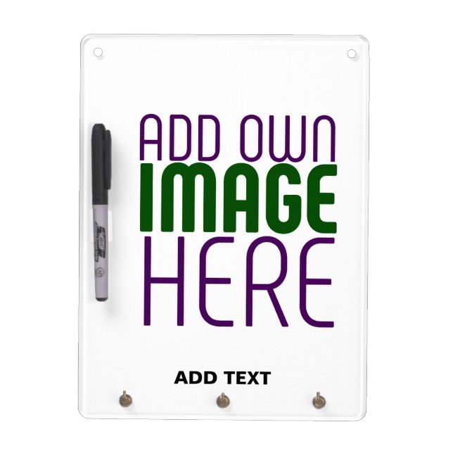 MODERN EDITABLE SIMPLE WHITE IMAGE TEXT TEMPLATE DRY ERASE BOARD (Front)