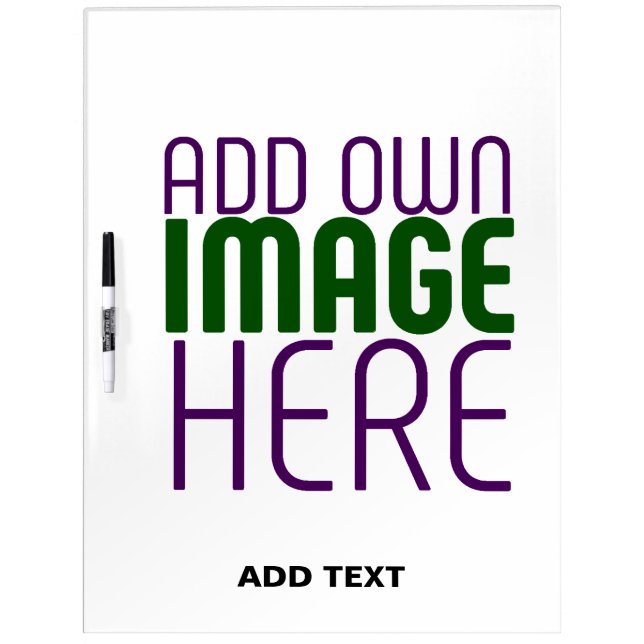 MODERN EDITABLE SIMPLE WHITE IMAGE TEXT TEMPLATE DRY ERASE BOARD (Front)