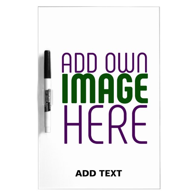 MODERN EDITABLE SIMPLE WHITE IMAGE TEXT TEMPLATE DRY ERASE BOARD (Front)