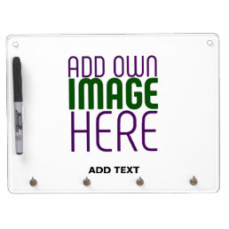 MODERN EDITABLE SIMPLE WHITE IMAGE TEXT TEMPLATE DRY ERASE BOARD WITH KEYCHAIN HOLDER