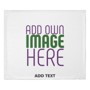 MODERN EDITABLE SIMPLE WHITE IMAGE TEXT TEMPLATE DUVET COVER