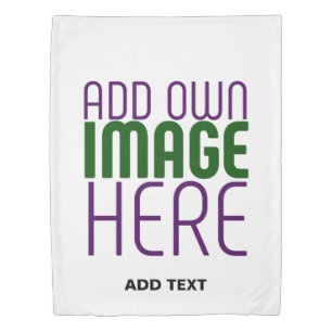 MODERN EDITABLE SIMPLE WHITE IMAGE TEXT TEMPLATE DUVET COVER