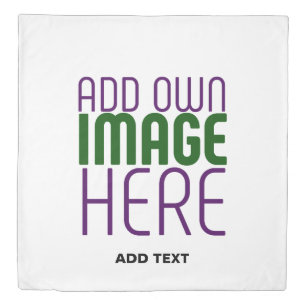 MODERN EDITABLE SIMPLE WHITE IMAGE TEXT TEMPLATE DUVET COVER
