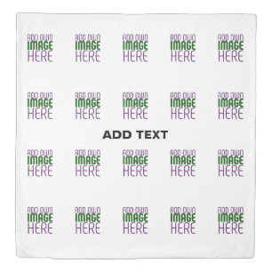 MODERN EDITABLE SIMPLE WHITE IMAGE TEXT TEMPLATE DUVET COVER