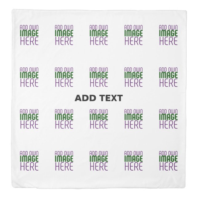 MODERN EDITABLE SIMPLE WHITE IMAGE TEXT TEMPLATE DUVET COVER (Front)