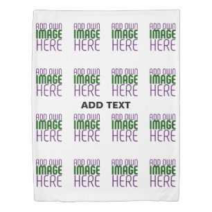 MODERN EDITABLE SIMPLE WHITE IMAGE TEXT TEMPLATE DUVET COVER