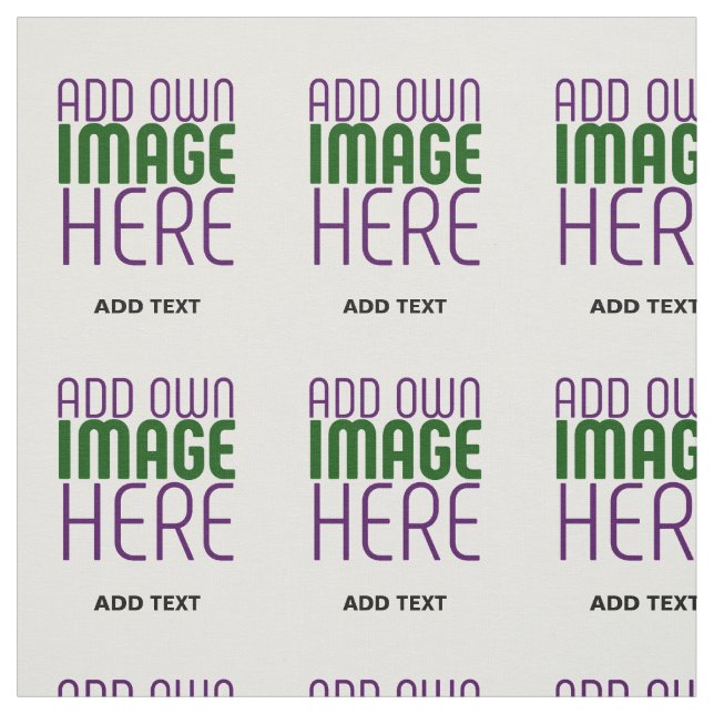 MODERN EDITABLE SIMPLE WHITE IMAGE TEXT TEMPLATE FABRIC (Swatch)