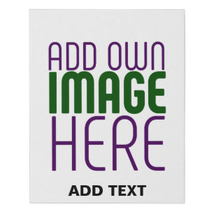 MODERN EDITABLE SIMPLE WHITE IMAGE TEXT TEMPLATE FAUX CANVAS PRINT