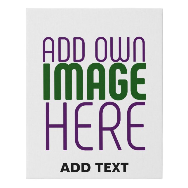 MODERN EDITABLE SIMPLE WHITE IMAGE TEXT TEMPLATE FAUX CANVAS PRINT (Front)
