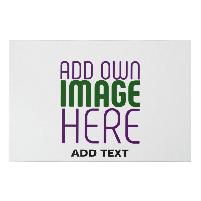 MODERN EDITABLE SIMPLE WHITE IMAGE TEXT TEMPLATE FAUX CANVAS PRINT (Front)
