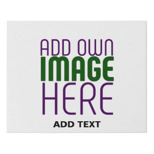 MODERN EDITABLE SIMPLE WHITE IMAGE TEXT TEMPLATE FAUX CANVAS PRINT