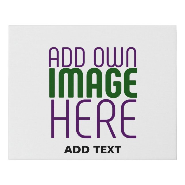 MODERN EDITABLE SIMPLE WHITE IMAGE TEXT TEMPLATE FAUX CANVAS PRINT (Front)