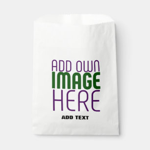 MODERN EDITABLE SIMPLE WHITE IMAGE TEXT TEMPLATE FAVOR BAG