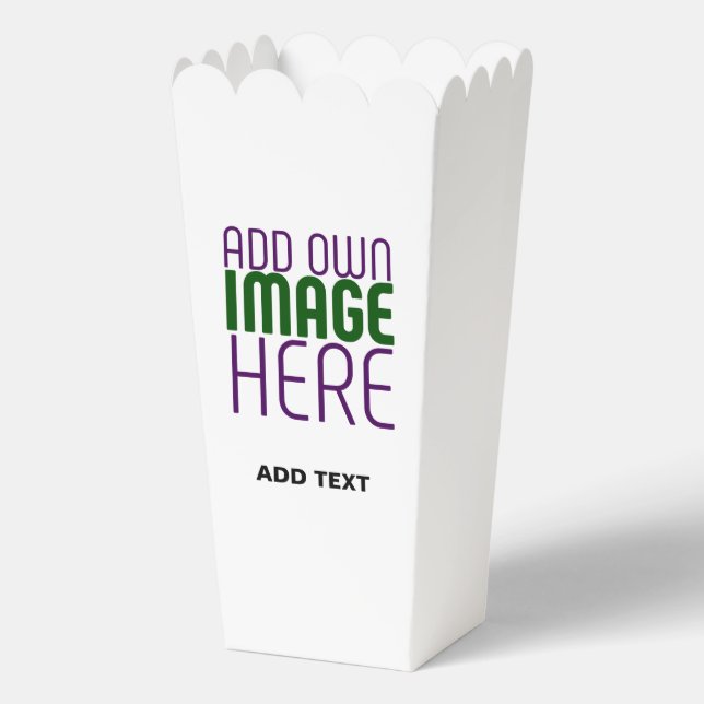  MODERN EDITABLE SIMPLE WHITE IMAGE TEXT TEMPLATE FAVOR BOXES (Front)