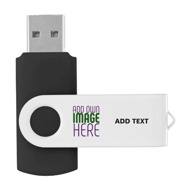 MODERN EDITABLE SIMPLE WHITE IMAGE TEXT TEMPLATE FLASH DRIVE (Opened)