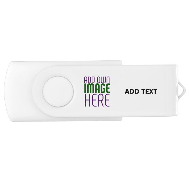 MODERN EDITABLE SIMPLE WHITE IMAGE TEXT TEMPLATE FLASH DRIVE (Front)