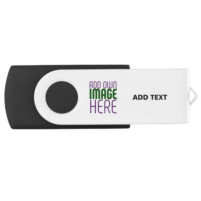 MODERN EDITABLE SIMPLE WHITE IMAGE TEXT TEMPLATE FLASH DRIVE (Front)